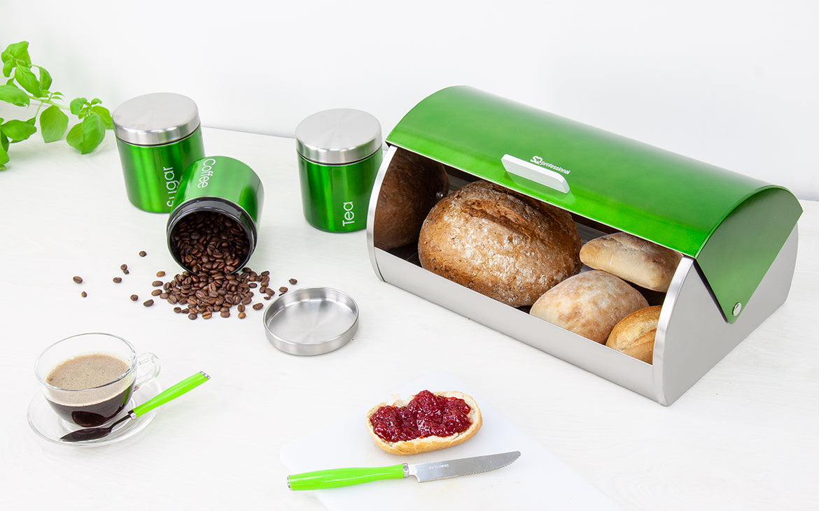 Bread Bin & Canisters Set - GEMS - Emerald