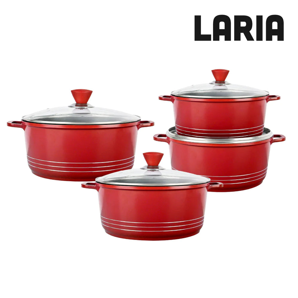 Laria Die-cast Stockpot Set 4pc - Red