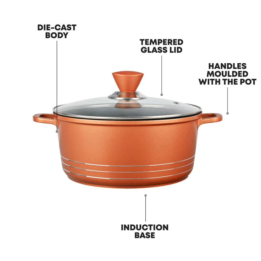 Laria Die-cast Stockpot - Copper - 32 CM