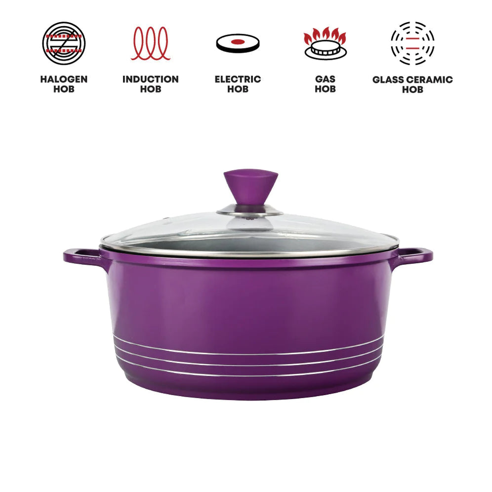 Laria Die-cast Stockpot - Purple - 20 CM