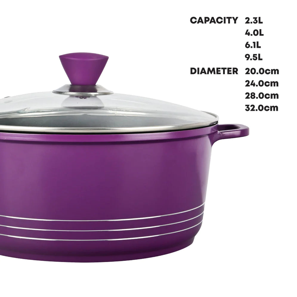 Laria Die-cast Stockpot - Purple - 20 CM