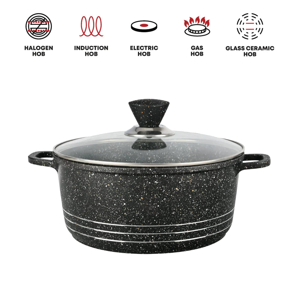 Laria Marbell Die-cast Stockpot - Black- 20 CM