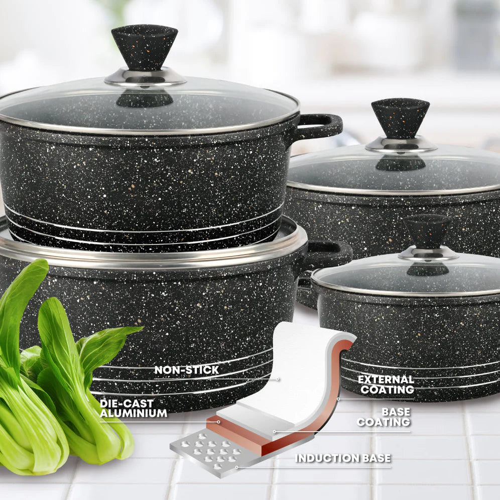 Laria Marbell Die-cast Stockpot - Black- 20 CM