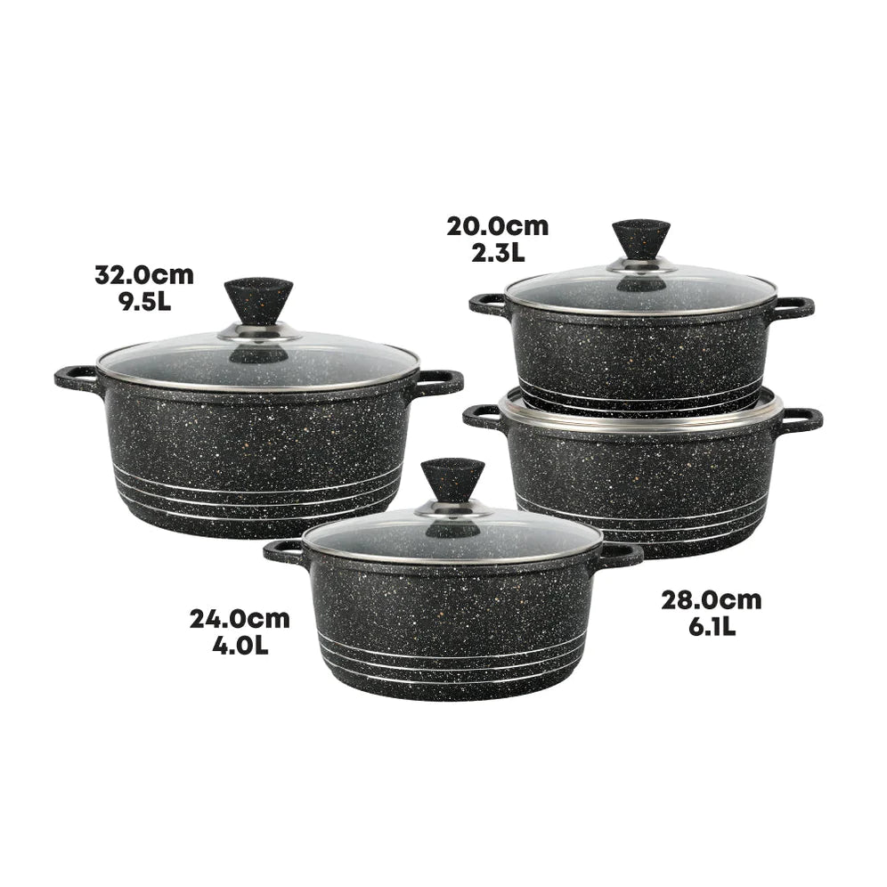 Laria Marbell Die-cast Stockpot - Black- 32 CM