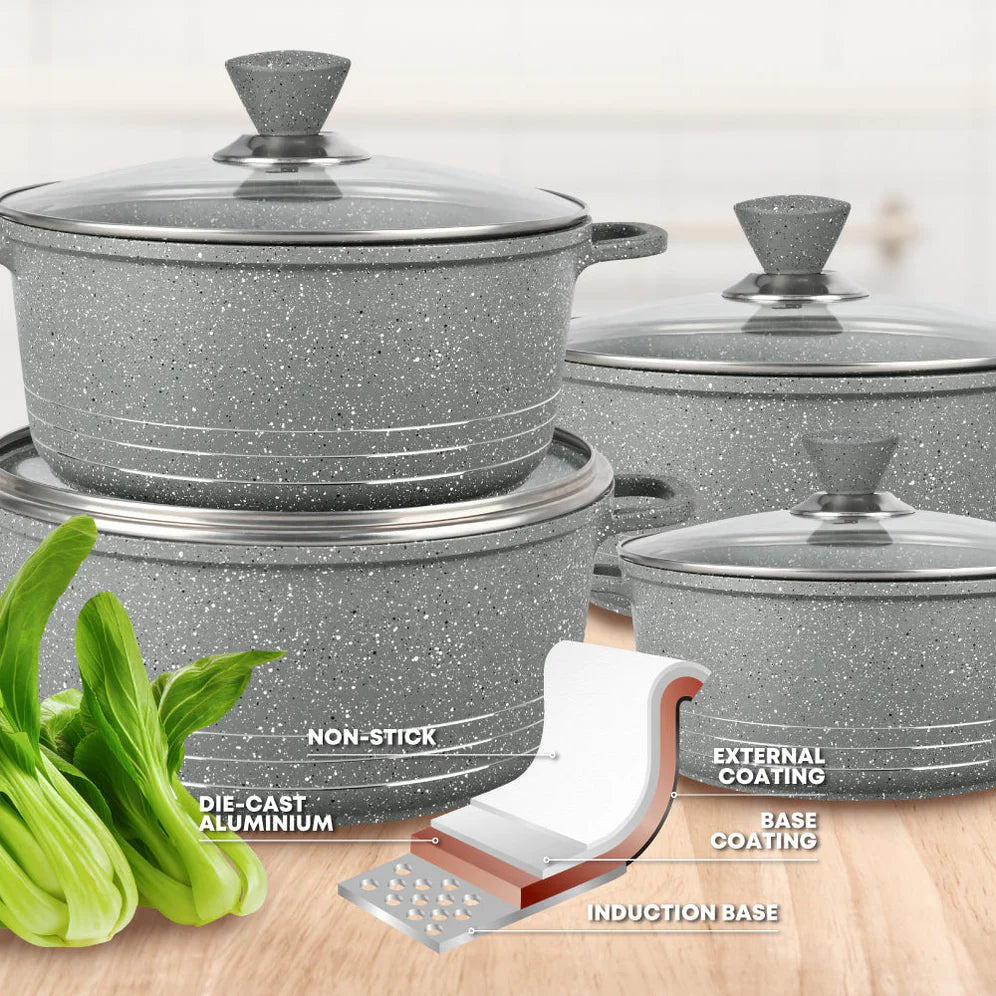 Laria Marbell Die-cast Stockpot - Grey - 28 CM