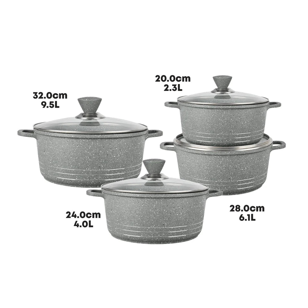 Laria Marbell Die-cast Stockpot - Grey - 28 CM