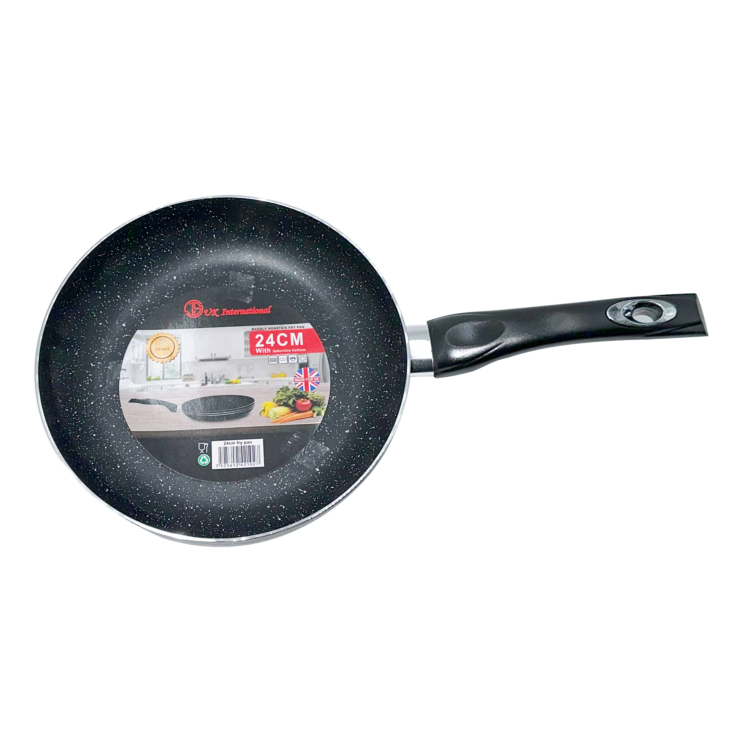 JS Marble Non-Stick Induction Base Frying Pan - 24cm