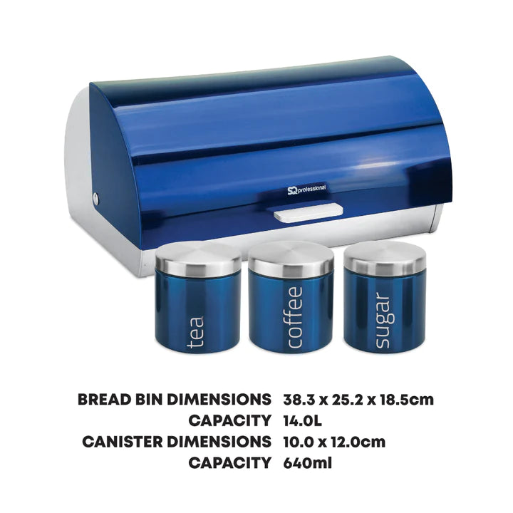 Bread Bin & Canisters Set - GEMS - Sapphire