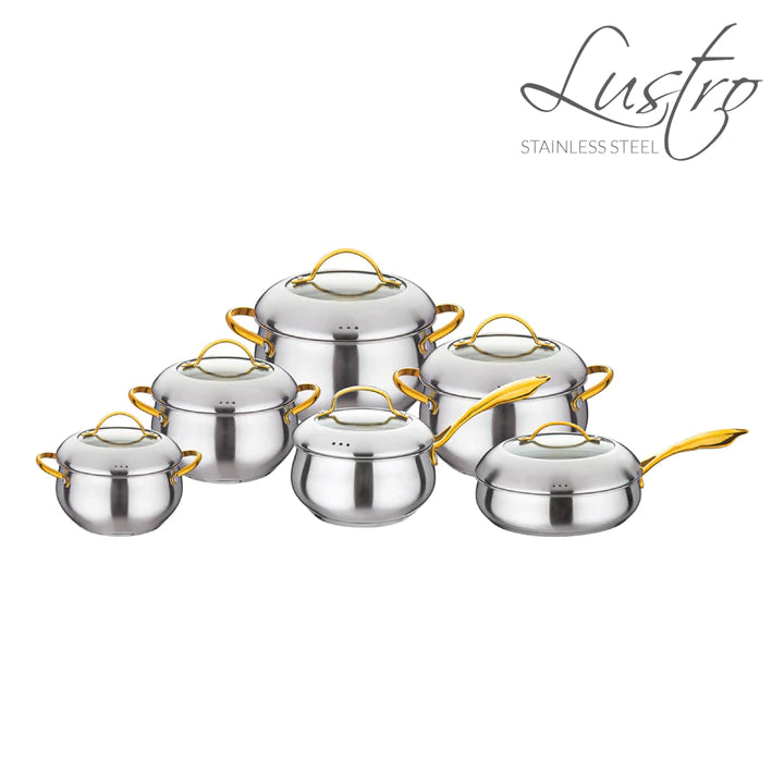 SQ Professional Lustro Apple Cookware 6pc Set - Gold