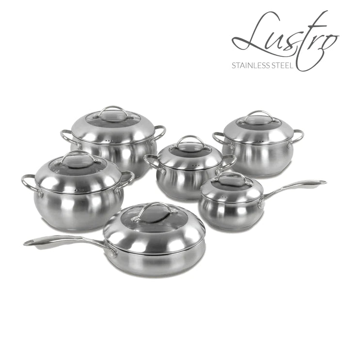 SQ Professional Lustro Apple Cookware 6pc Set - Silver
