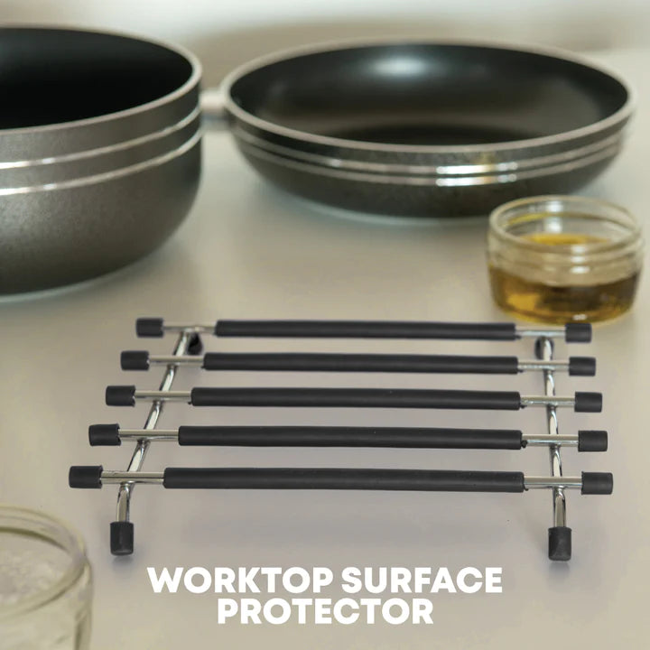 Silicone Lined Trivet - Square - Black