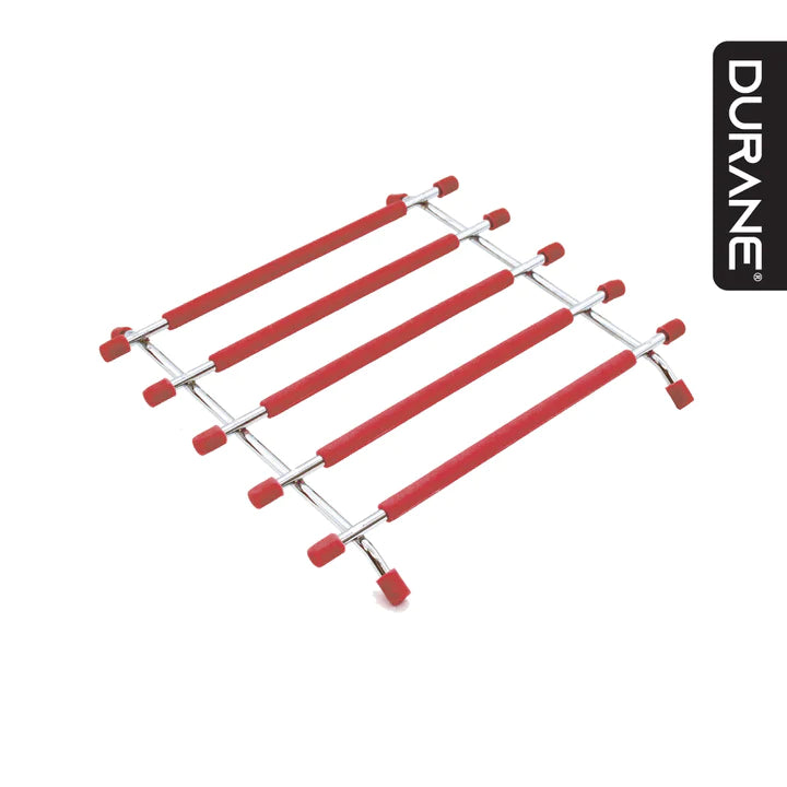 Silicone Lined Trivet - Square - Red