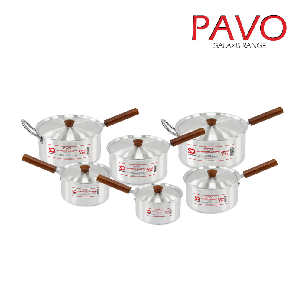 SQ Professional Pavo Galaxis Aluminium Saucepan Set 6pc