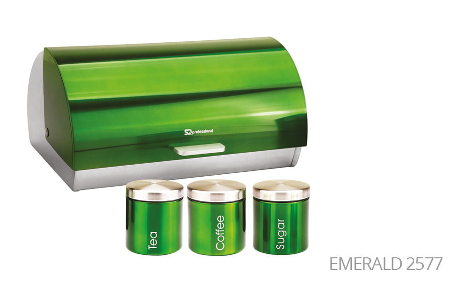 Bread Bin & Canisters Set - GEMS - Emerald