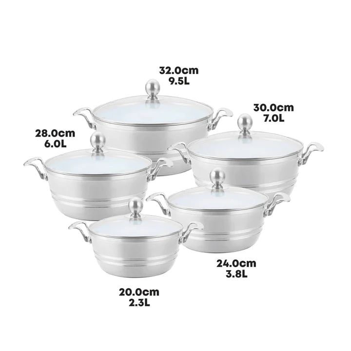 SQ Professional Metallic Die-Cast Stockpot - Quartz 28 Cm