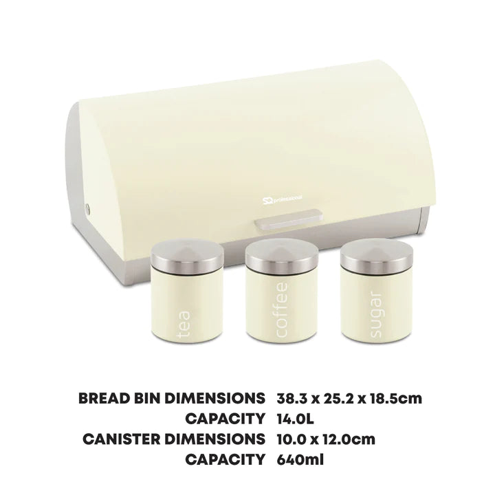 Bread Bin & Canisters Set - DAINTY - Chantilly