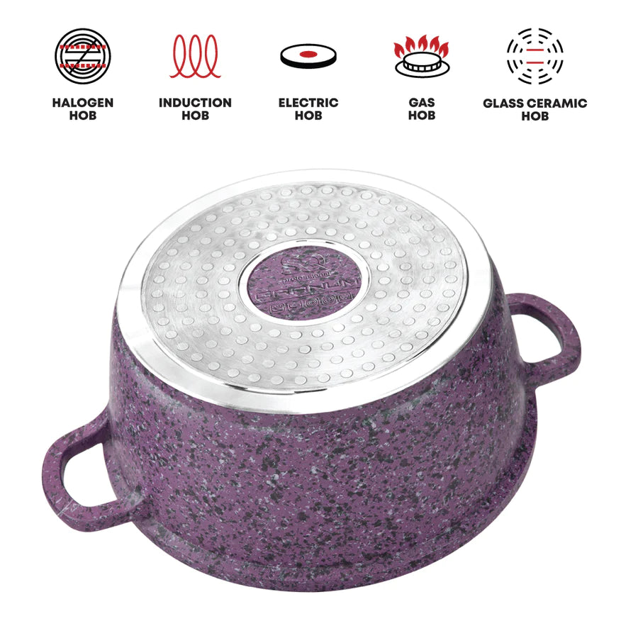 Granite Stockpot With Induction - NESSA GRANUM - Purple - 24cm
