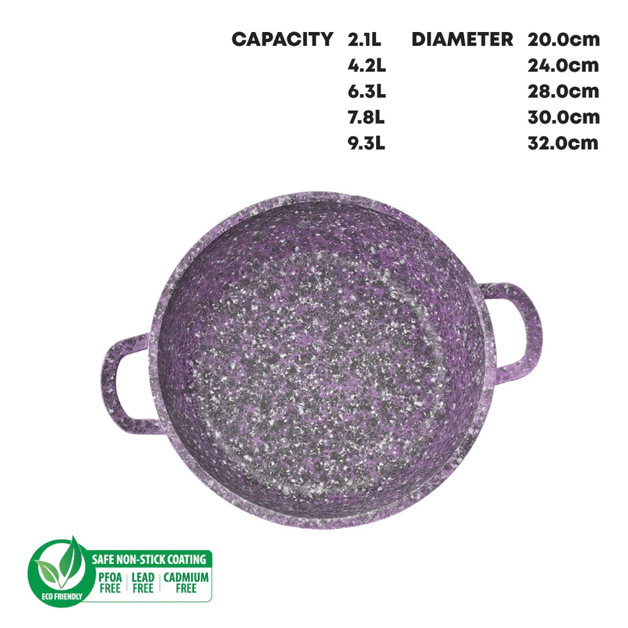 Granite Stockpot With Induction - NESSA GRANUM - Purple - 30cm