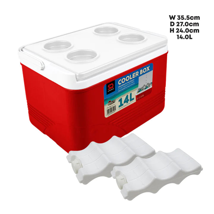 SQ Professional Cooler Box/ Red - 14 Ltr