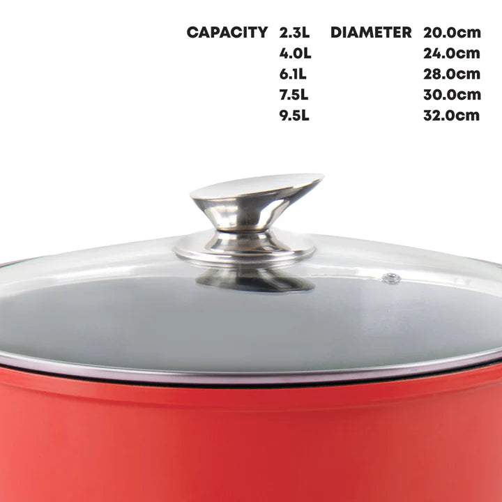 Die Cast Stockpot With Induction - DURANE - Red - 30cm