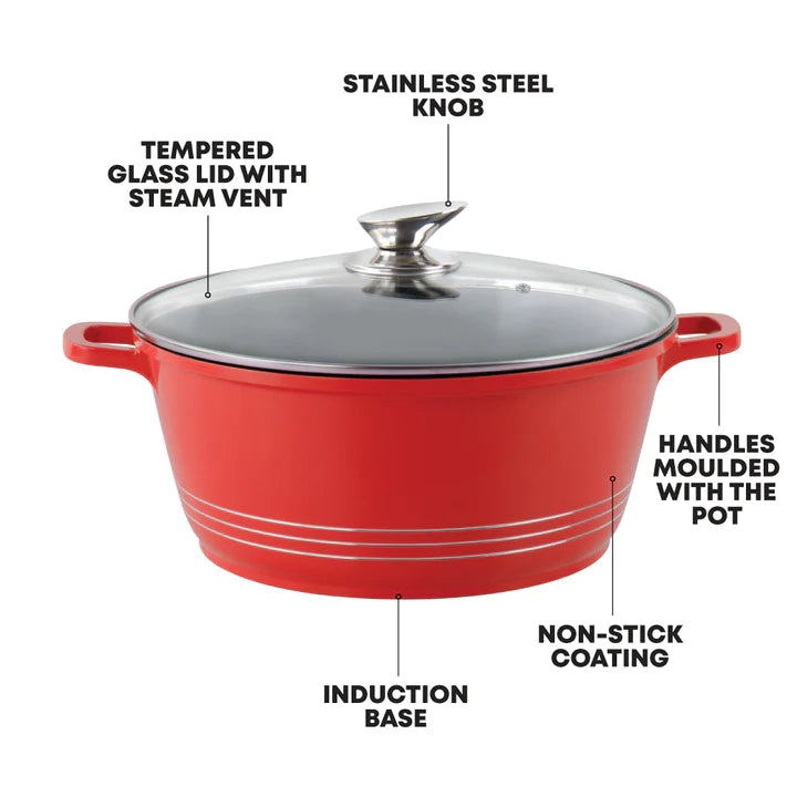Die Cast Stockpot With Induction - DURANE - Red - 20cm