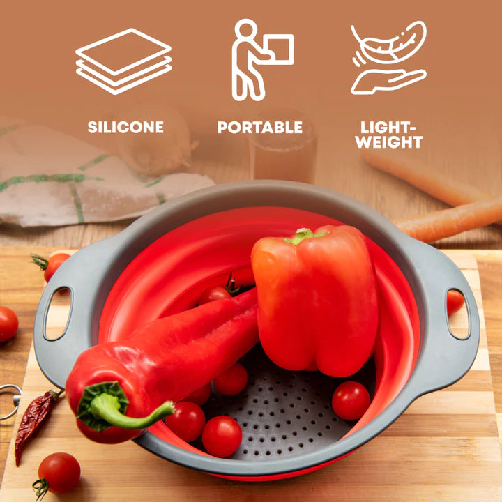 Collapsible Colander - Round - Red