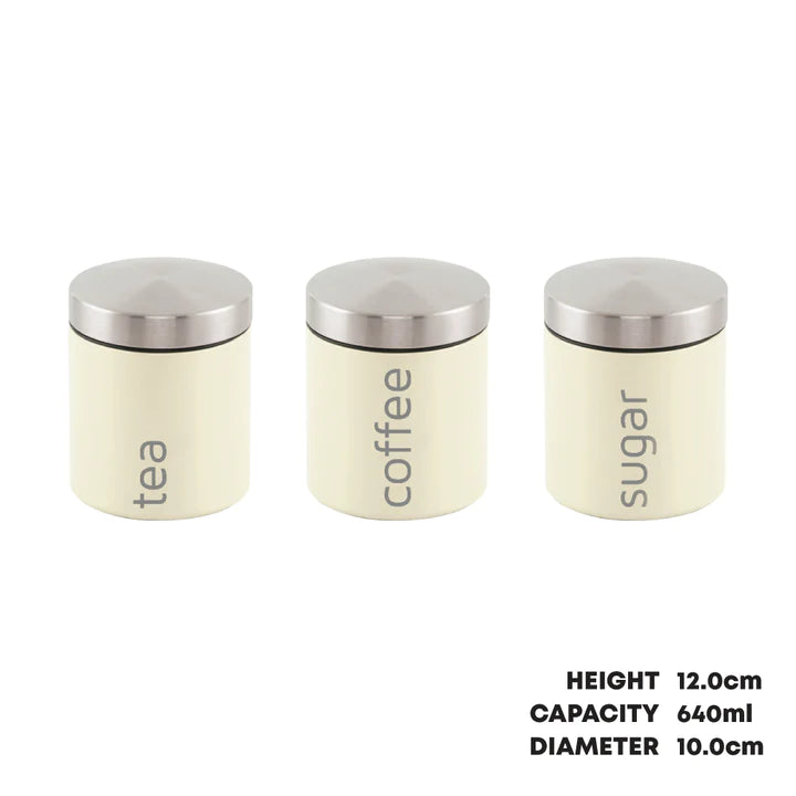 SQ Professional Dainty Airtight Food Canister 3pc Set - Chantilly