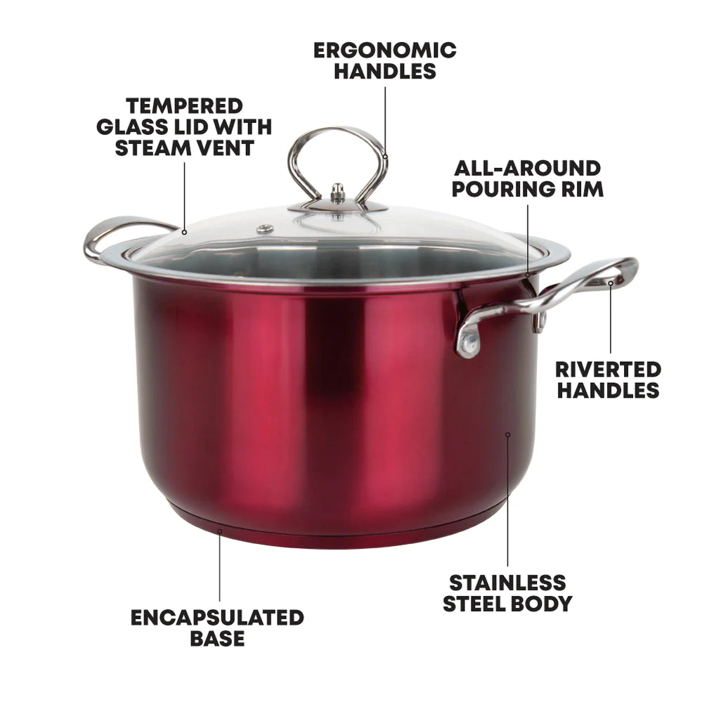 Stainless Steel Stockpot - Induction Base - RUBY -18cm