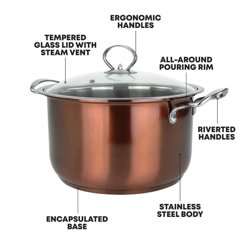 Stainless Steel Stockpot - Induction Base - AXINITE - 18cm