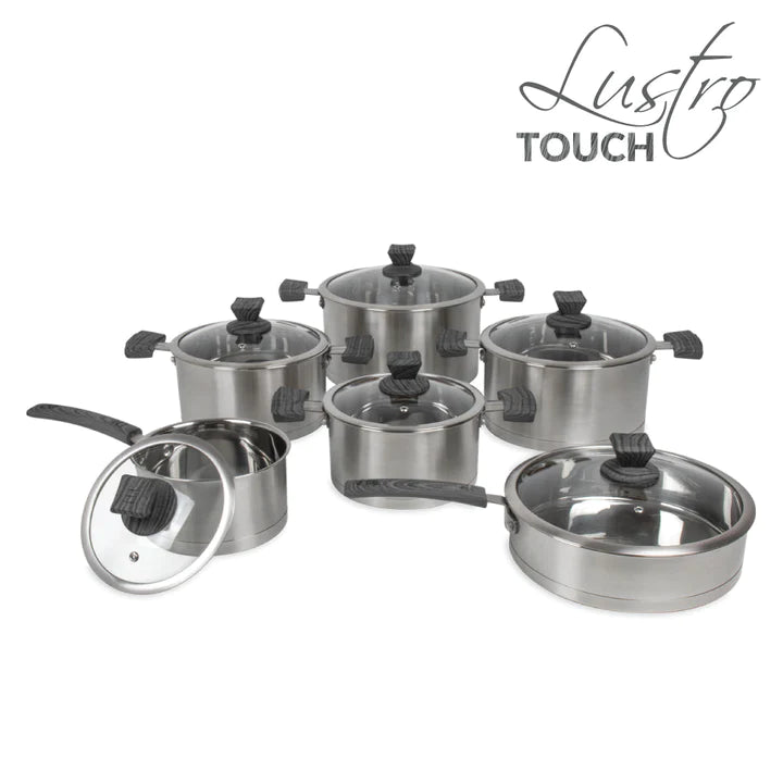 SQ Professional Lustro Touch Cookware 6pc Set - Black