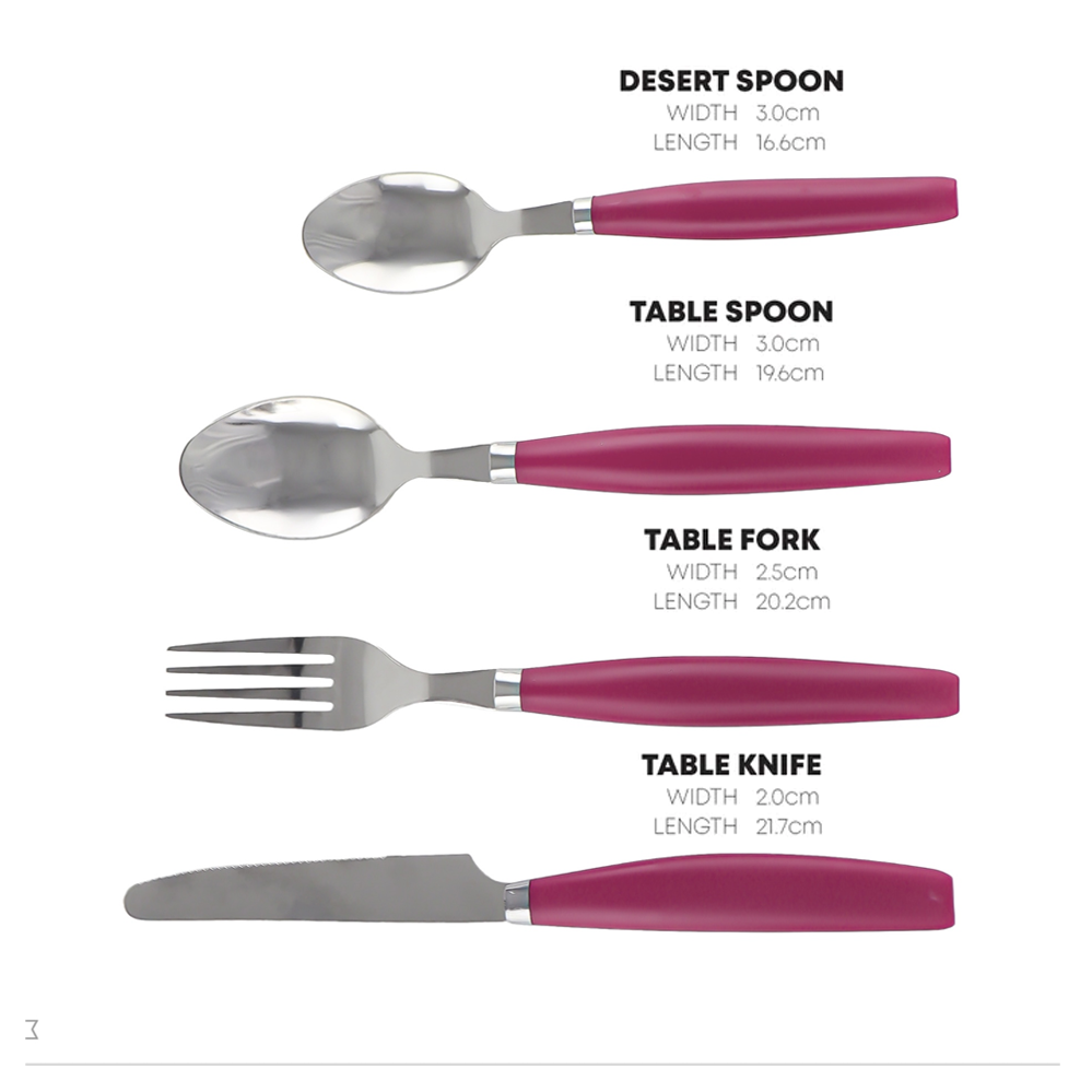 Durane Cutlery Set 24pc - Purple