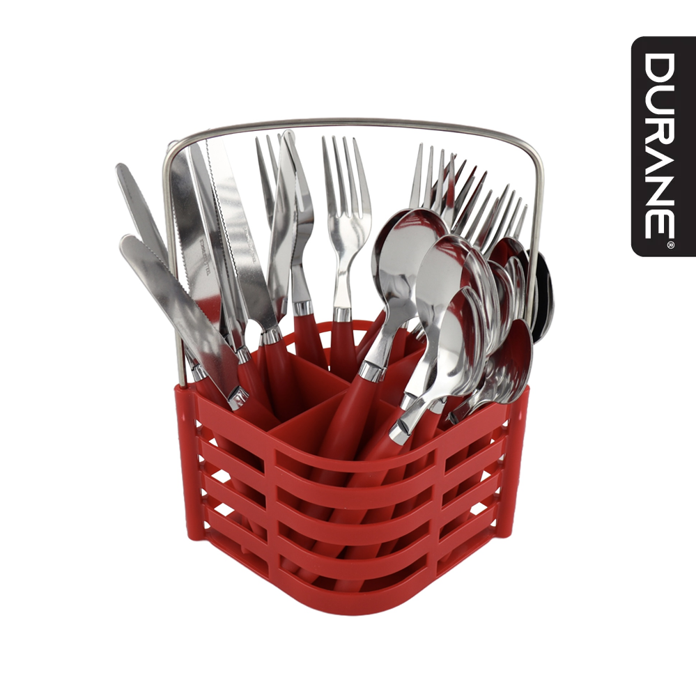Durane Cutlery Set 24pc - Red