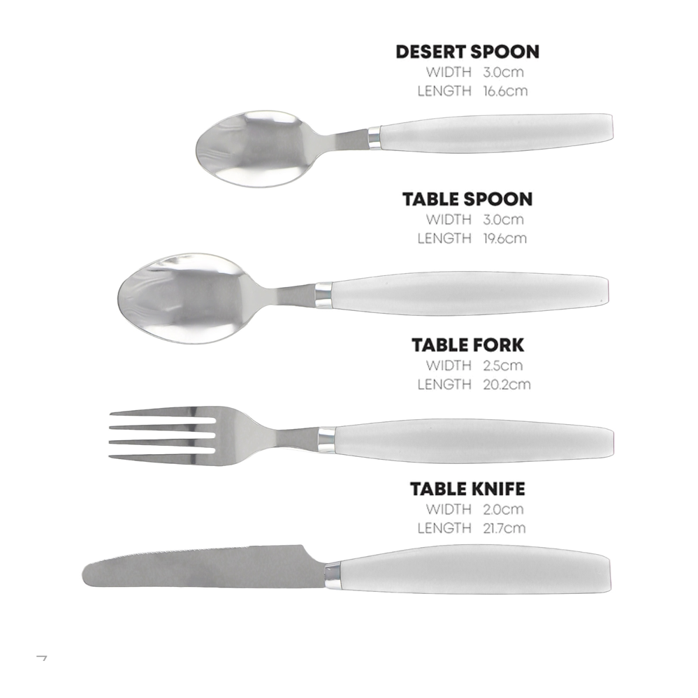 Durane Cutlery Set 24pc - White