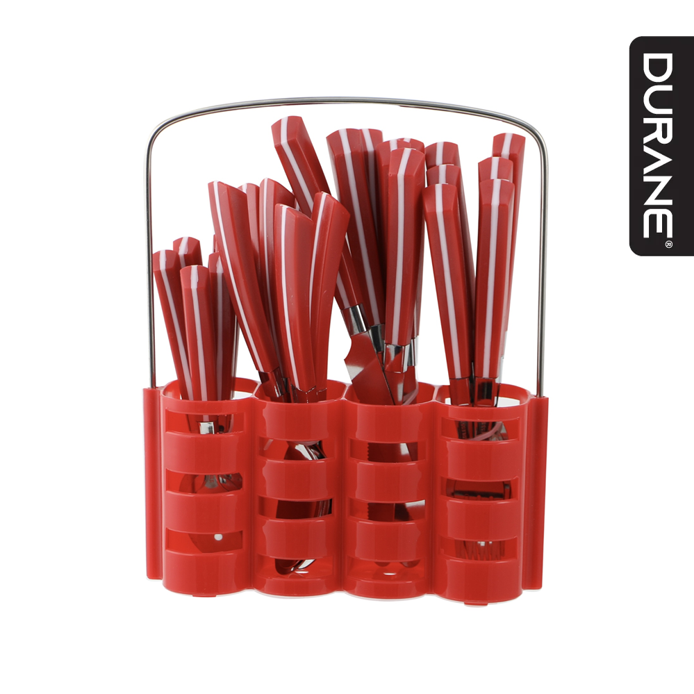 Durane Line Cutlery Set 24pc - Red