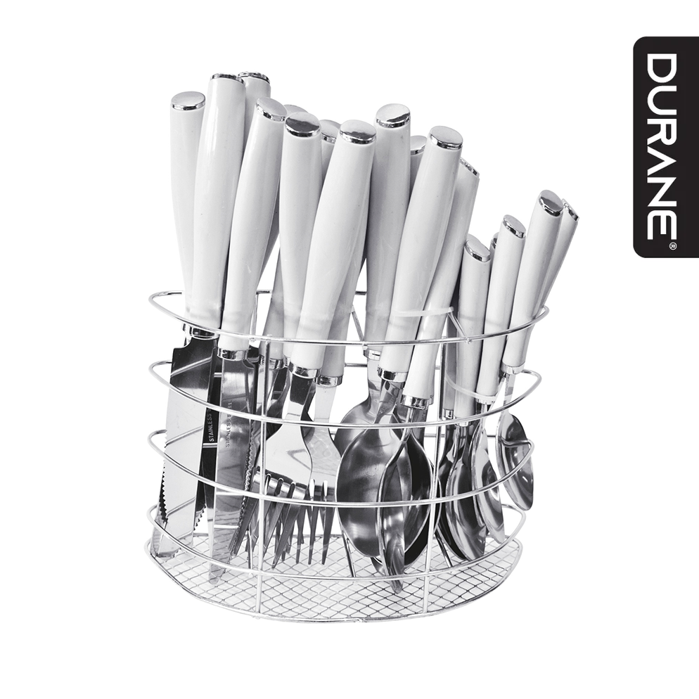 Durane Retro Cutlery Set 24pc - White
