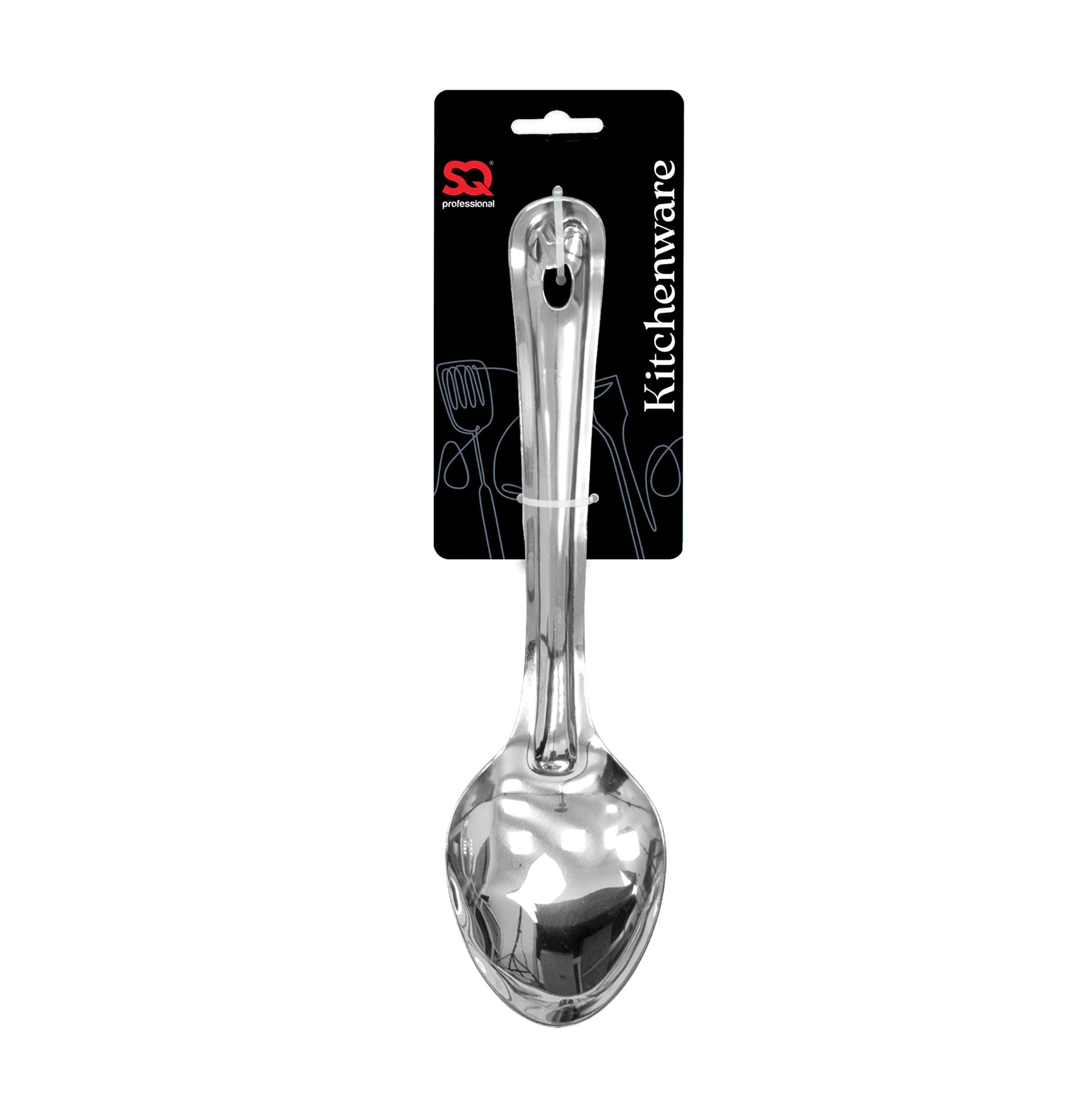 Stainless Steel Serving Spoon - 2 Pcs Set Oval - 23 cm