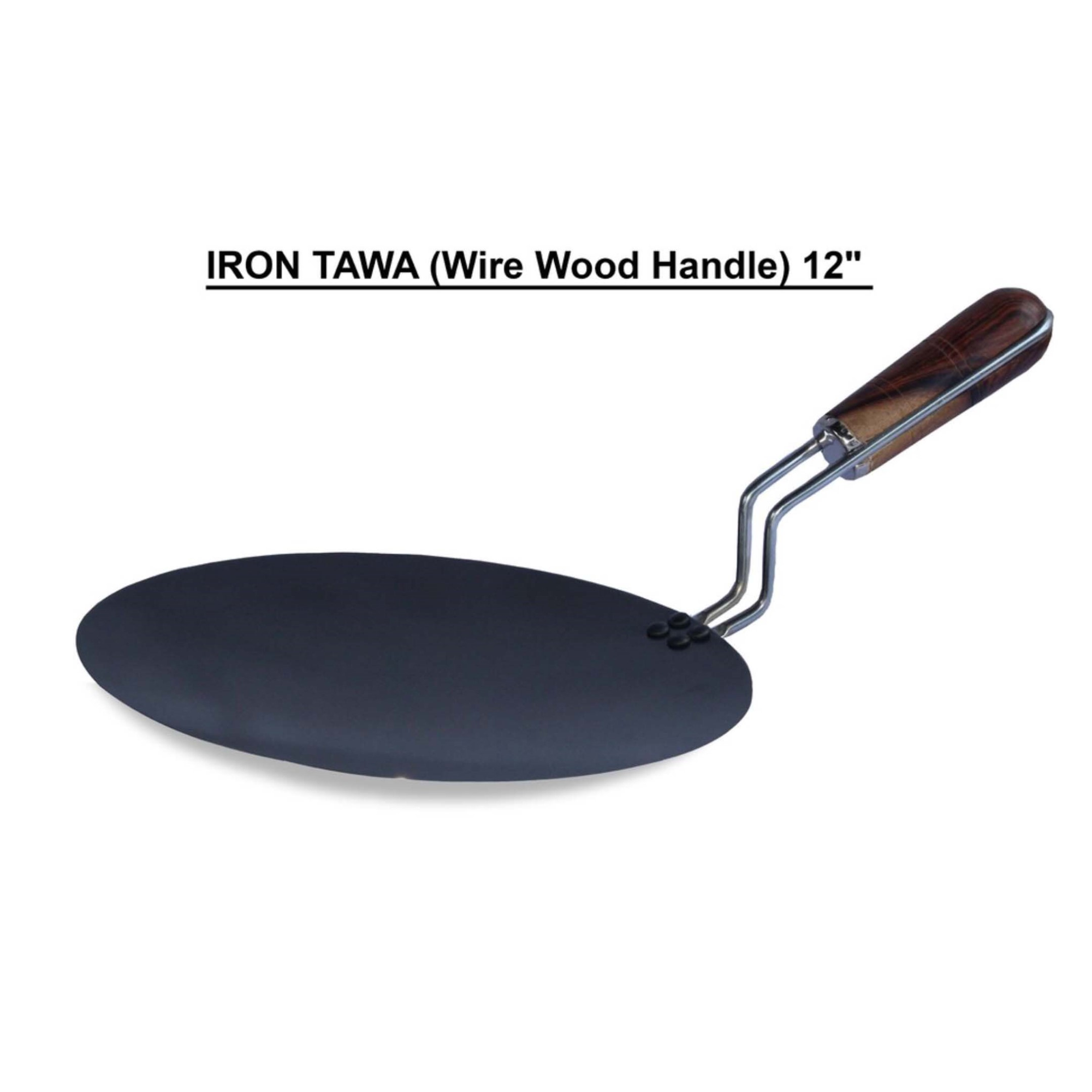 Iron Tawa Wire Wood Handle - 12 Inches