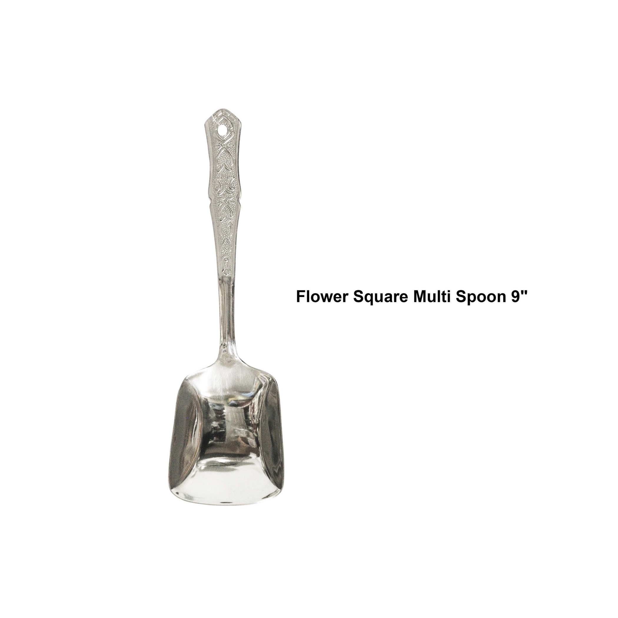 Stainless Steel Flower Square Multi Spoon 9 - Inches