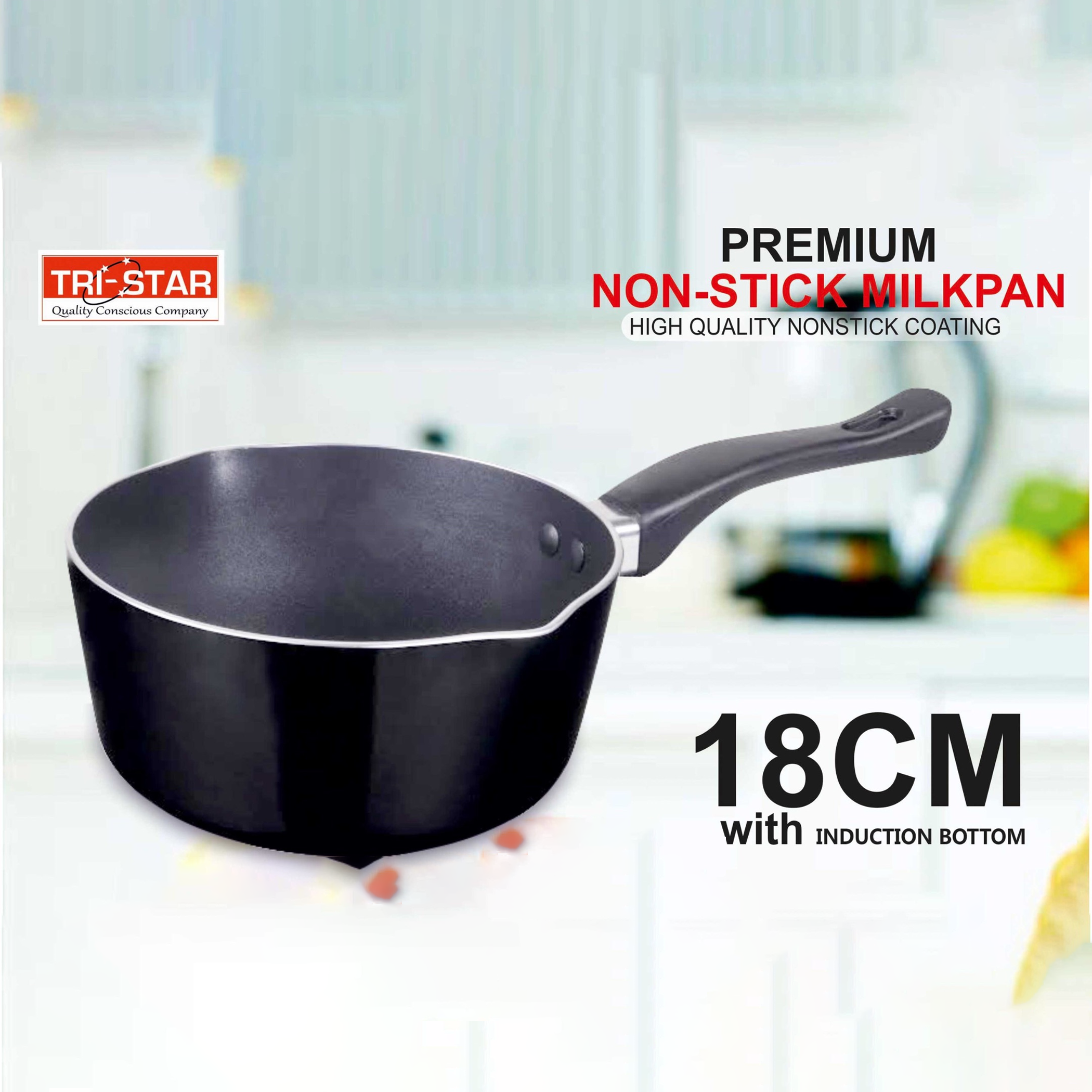 Tri=Star Premium Non-Stick Induction Base Milk Pan 18 cm