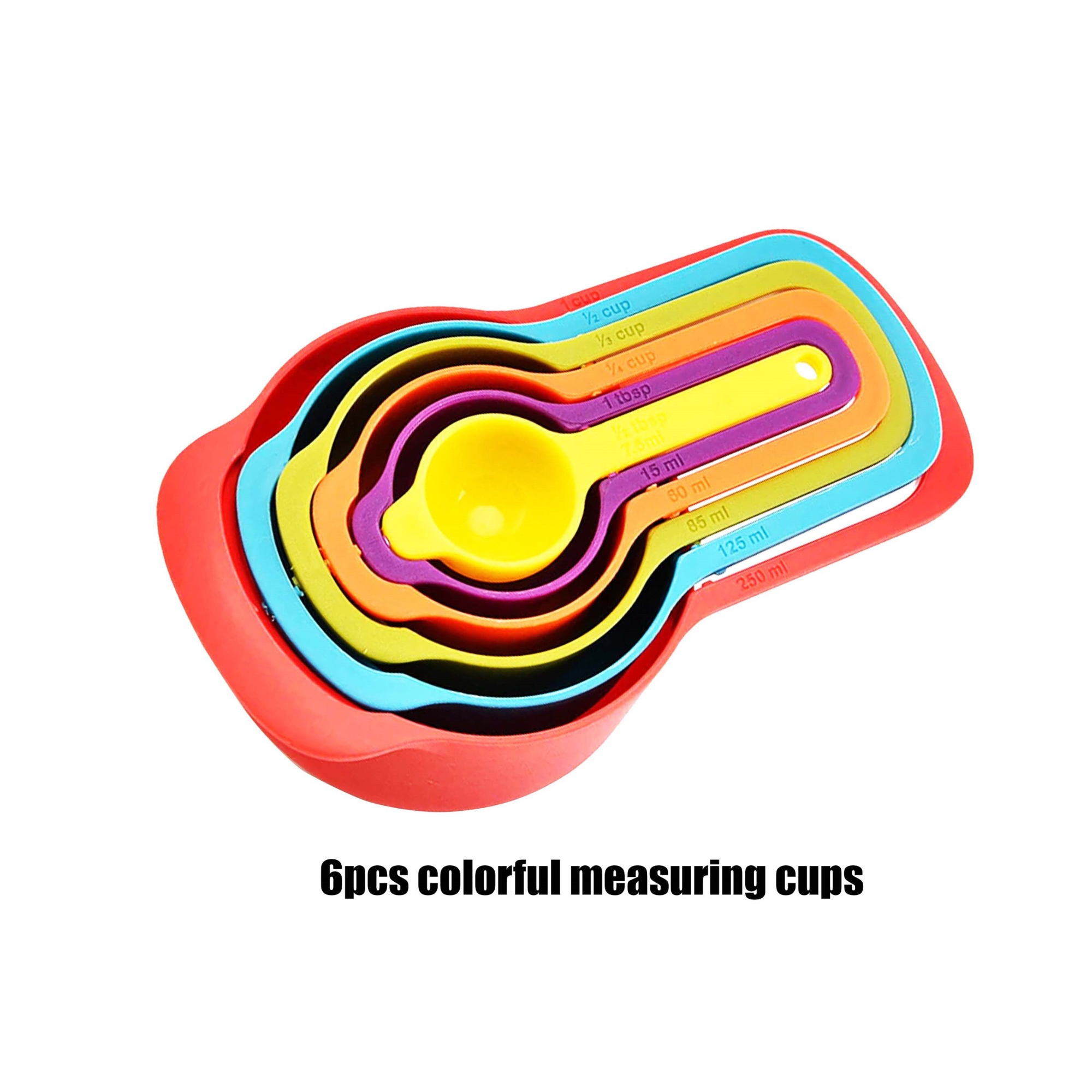 Colorful Mesuring Cups - 6 Pcs