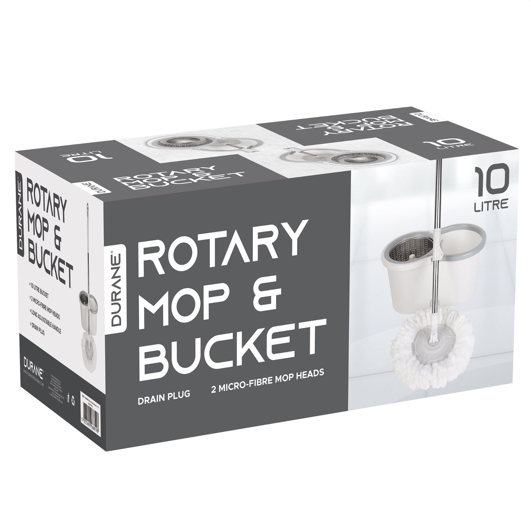 Rotary Mop & Bucket Beige-Grey 10 Ltr