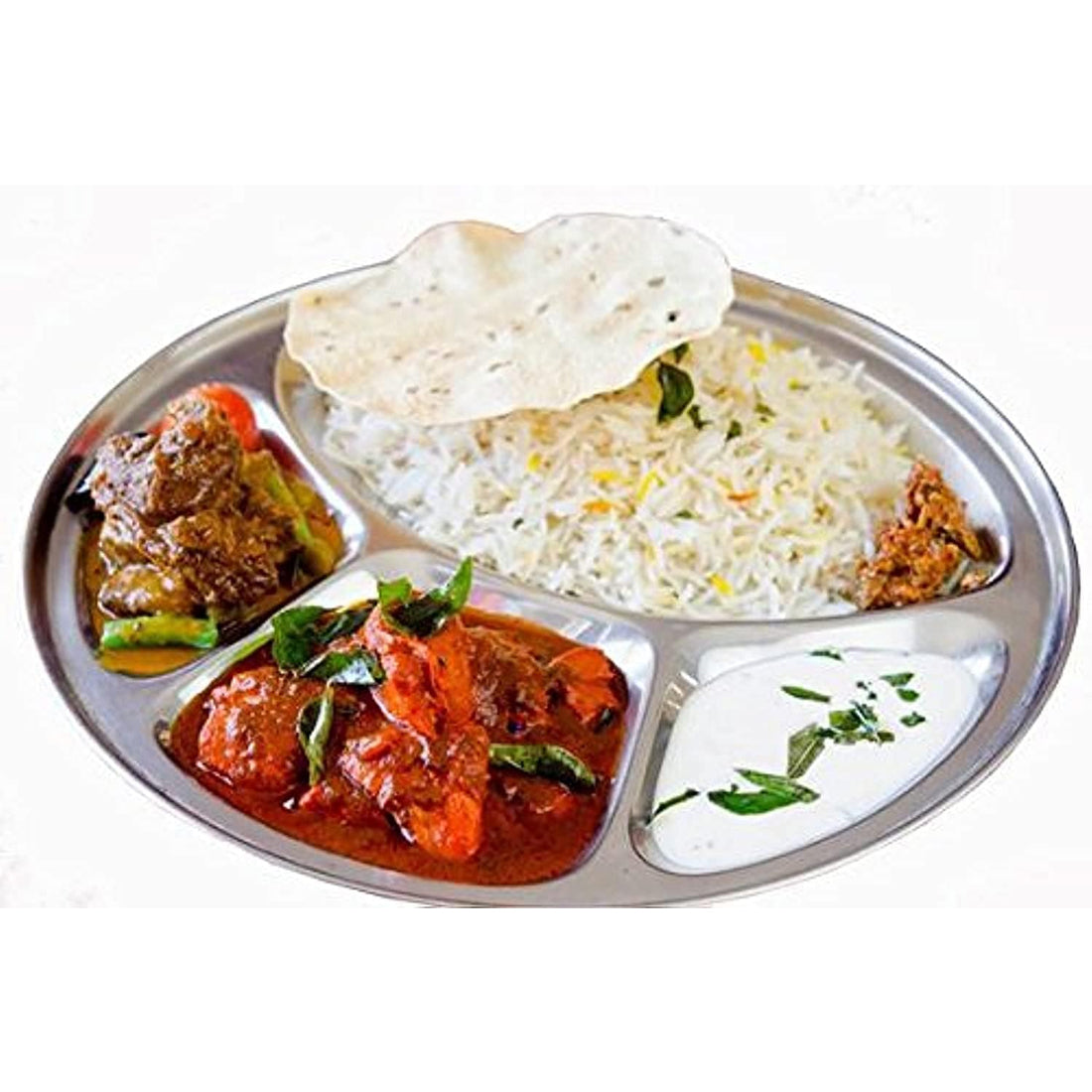 Stainless Steel 4 Compartment Round Thali