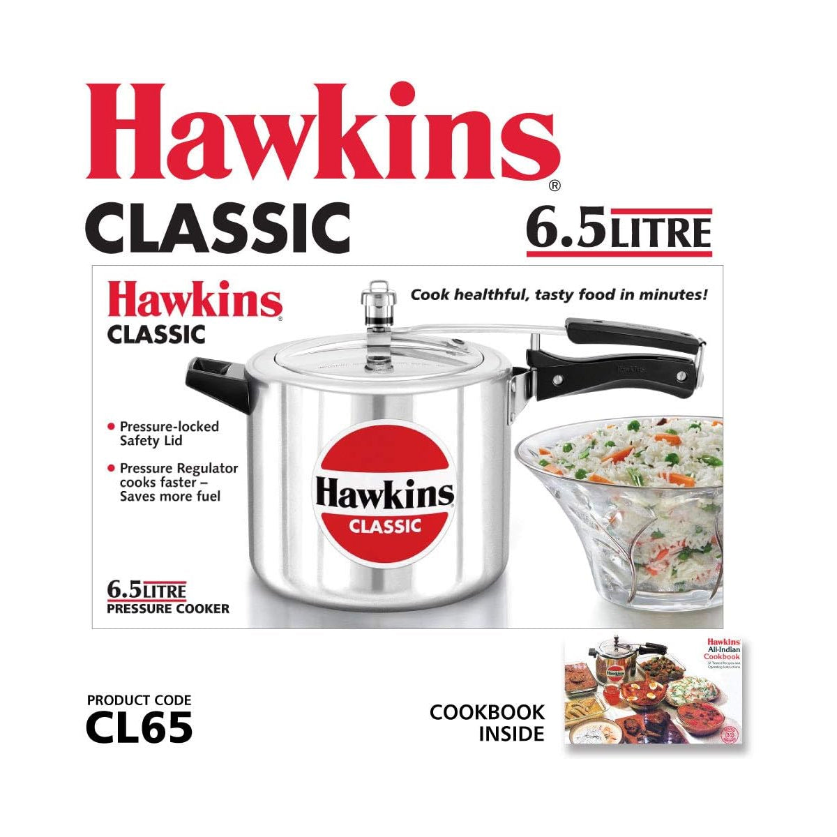 Hawkins Pressure Cooker - CLASSIC - Silver - 6.5 L