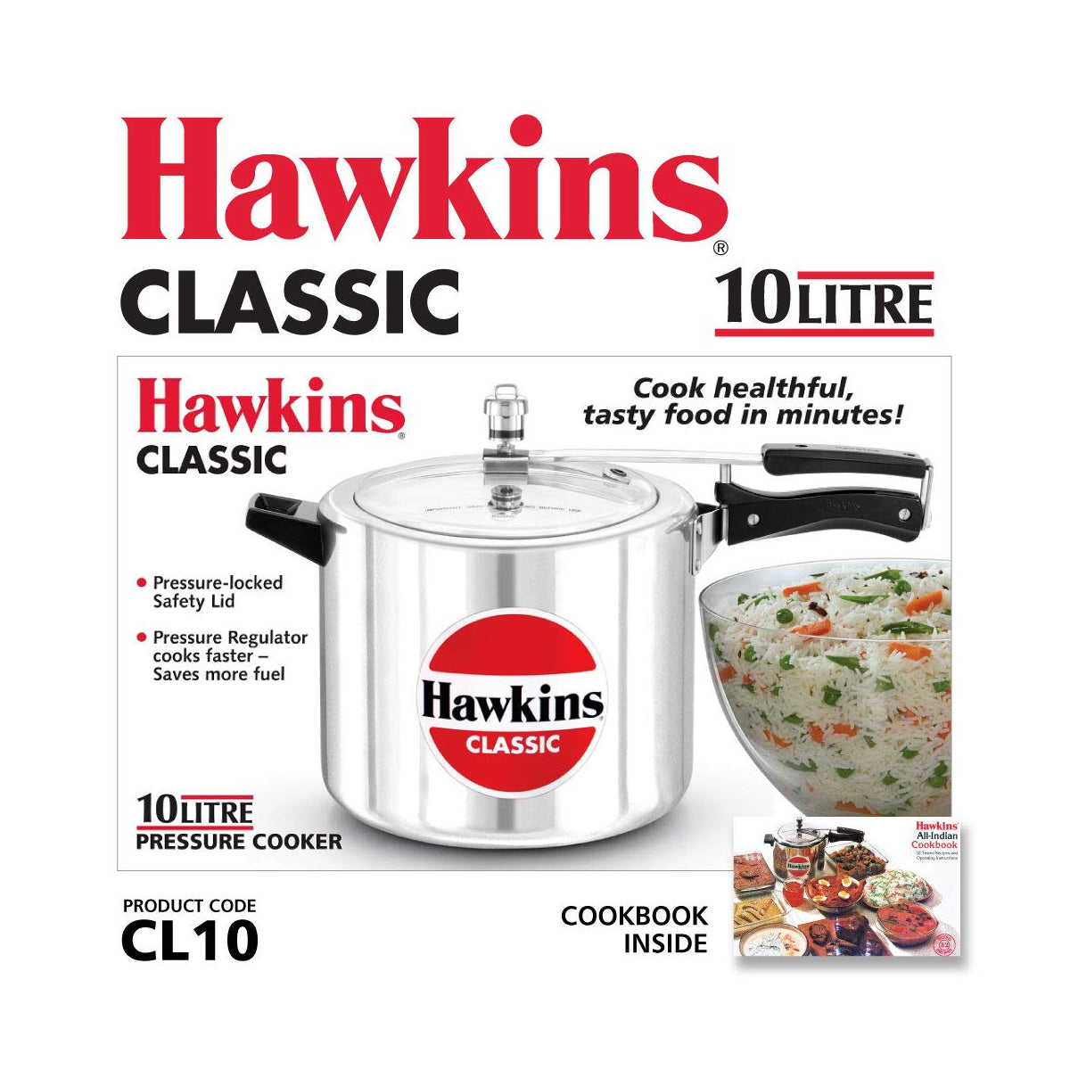 Hawkins Pressure Cooker - CLASSIC - Silver - 10 L