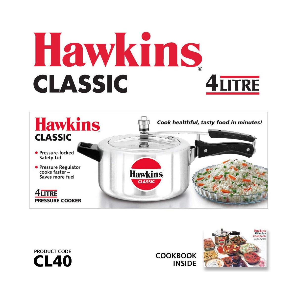 Hawkins Pressure Cooker - CLASSIC - Silver - 4 L