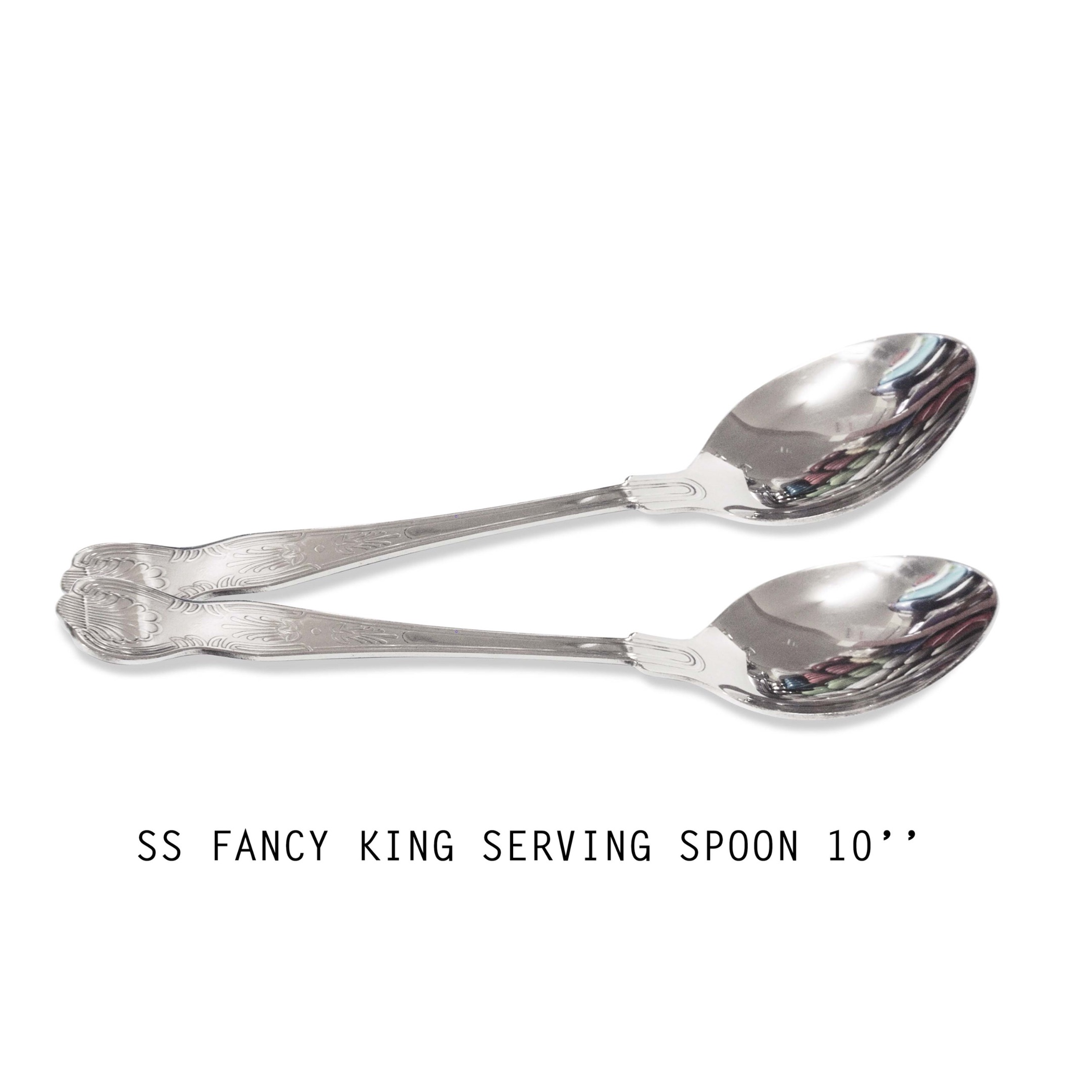 Stainless Steel Fancy King Serving Spoon 10 Inches