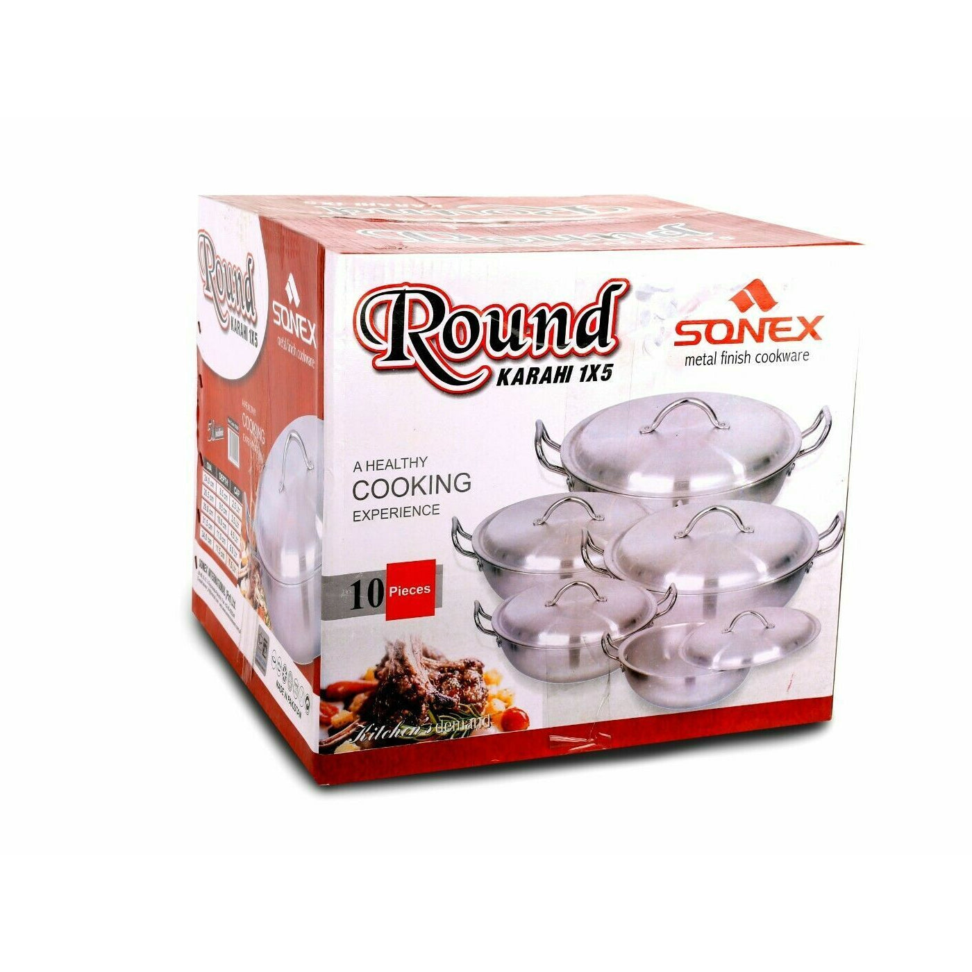 Sonex Aluminium Round Wok/Kadai 5 Pc Set