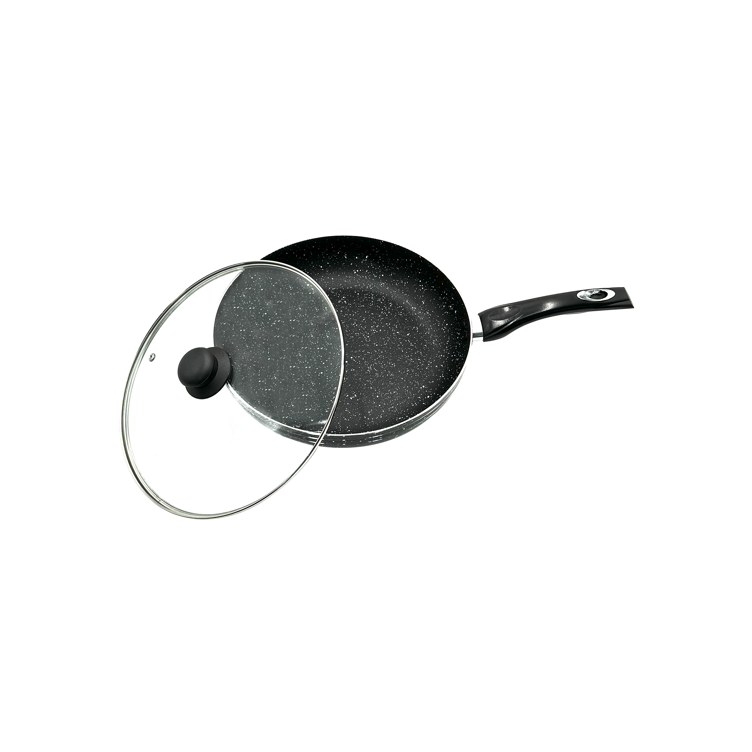 JS Marble Non-Stick Induction Base Frying Pan With Glass Lid - 20cm