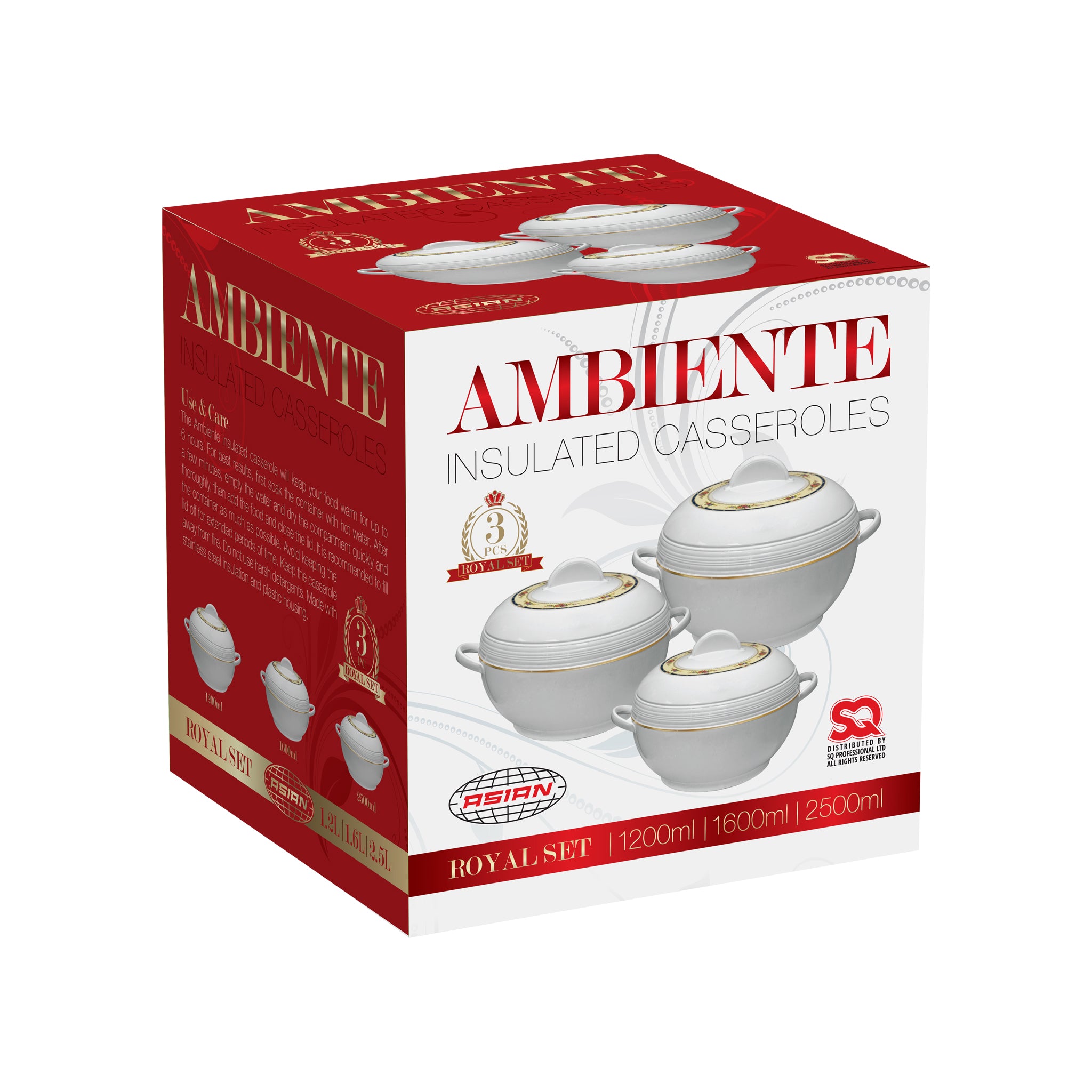 Small Hot Pots - AMBIENTE - White - 3 Pcs Set