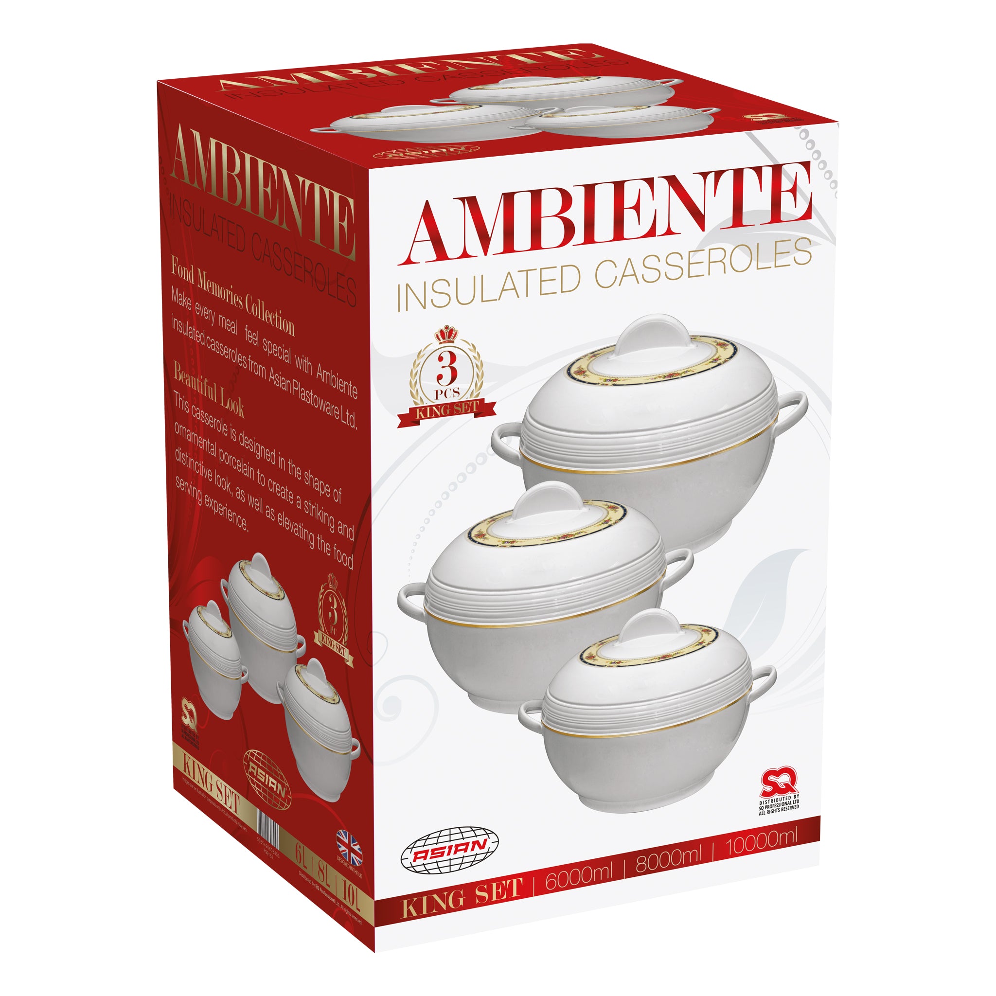 Large Hot Pots - AMBIENTE - White - 3 Pcs Set